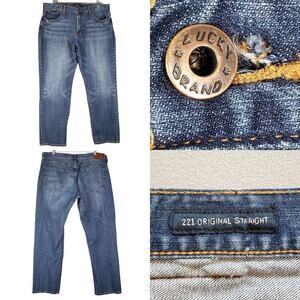 Lucky Brand Jeans Men's 38x30 Original Straight Leg 221 Medium Wash Stretch